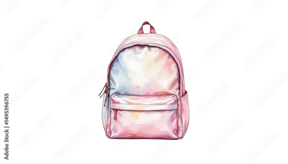 Fototapeta premium Vibrant pink and blue backpack, the perfect travel companion for your next adventure
