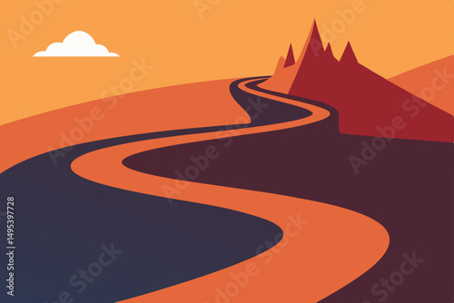winding mountain road hugging the cliffs