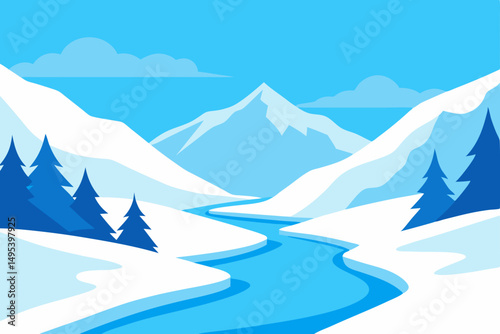 winter valley blanketed in fresh white snow  .svg