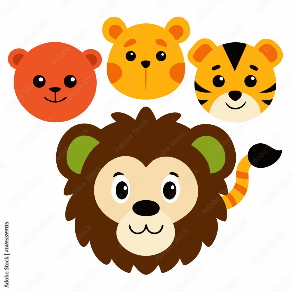Fototapeta premium set of cartoon animals