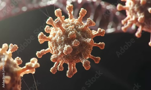 High powered microscopic virus structure image