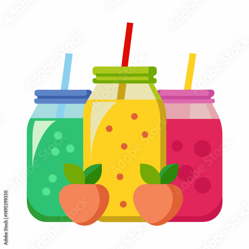 glass of juice and fruits
