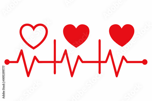 heart and heartbeat symbol