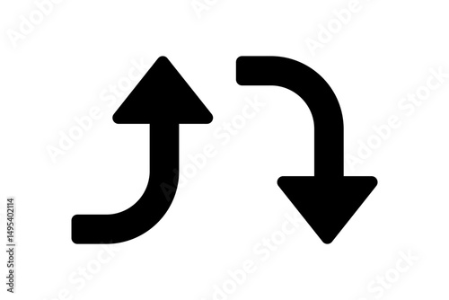 Black Curved Up and Down Arrow Icons