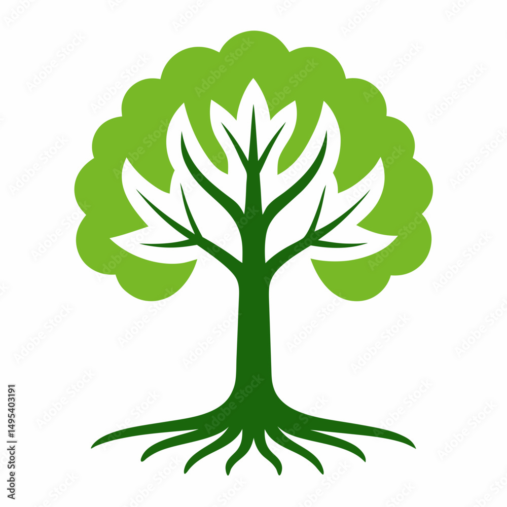 Fototapeta premium green tree isolated on white background