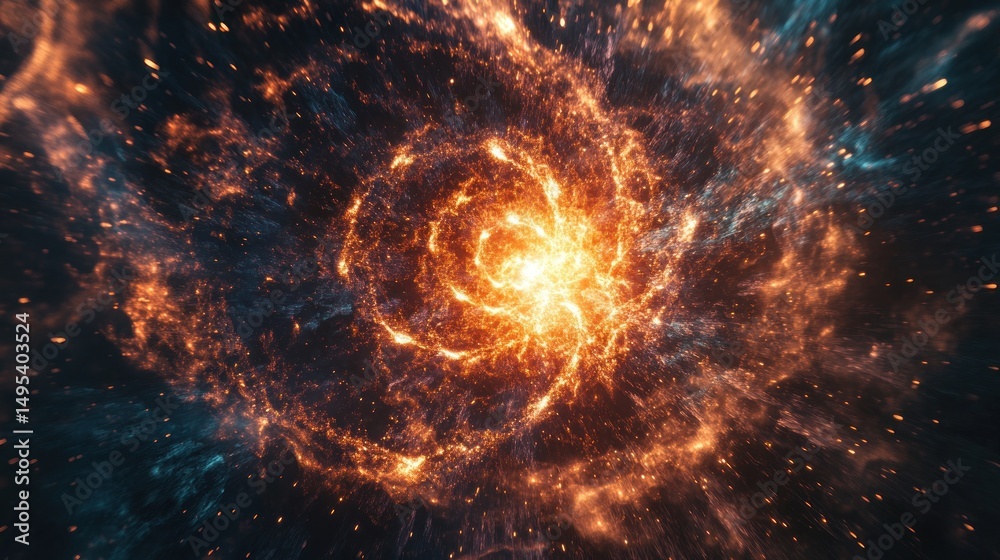 Obraz premium Fiery cosmic vortex