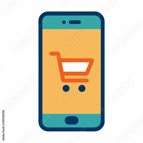 shopping cart icon on internet button
