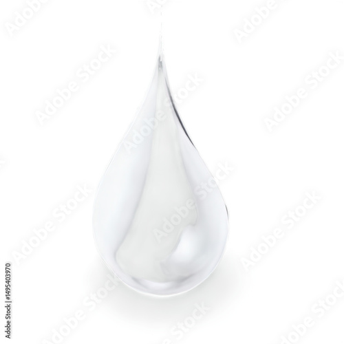 Water drop isolate on white background. Selective focus. drink