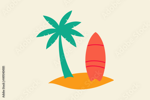 vector illustration of a tropical island