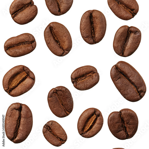 Coffee beans isolate on white background. Selective focus. drink