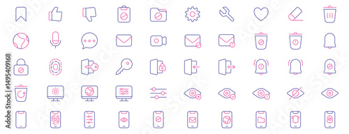 Icons of digital tools and functions