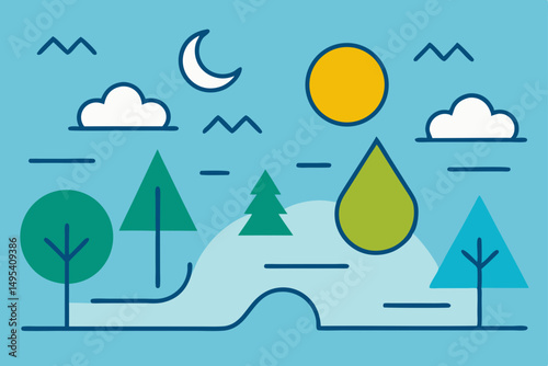 vector illustration of a winter landscape