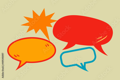 set of speech bubbles