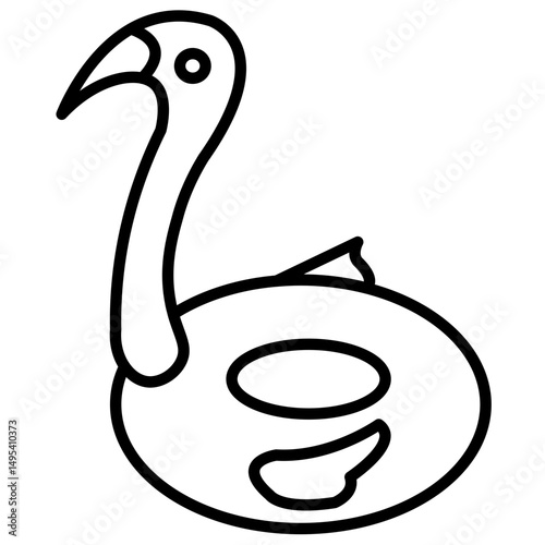 illustration of a floaties flamingo
