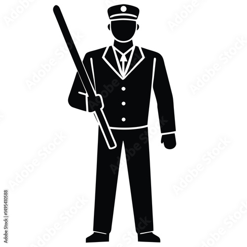 security guard element isolated security guard on white background