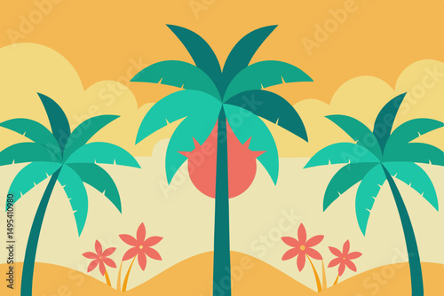 vector illustration of palm trees