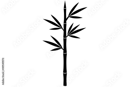 black silhouette of bamboo