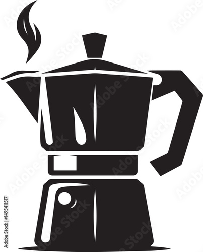 black coffee maker logo silhouette vector, coffee maker vector illustration