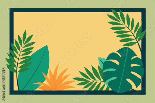 green leaves frame
