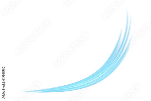 Light blue smooth air stream or breeze effect with motion blur for ventilation and climate control PNG	
