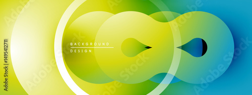 Abstract gradient background. Overlapping circles create dynamic visual effect. Bright colors transition smoothly, modern design element.