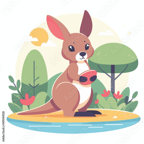australia, kangaroo, animal, australian, wildlife, mammal, nature, marsupial, cute, wild, pouch, baby, brown, joey, illustration, aussie, fauna, wallaby, vector, wilderness, outback, native, isolated,