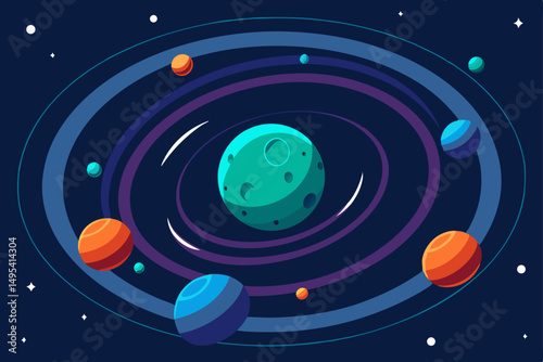 planet in space vector illustration