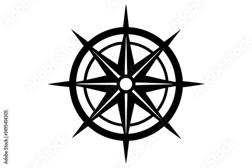 compass rose isolated on black
