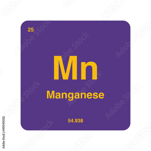 manganese periodic vector isolated on transparent background