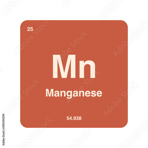 manganese periodic vector isolated on transparent background