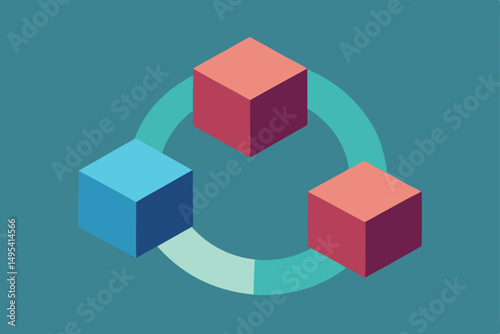 abstract colorful cubes