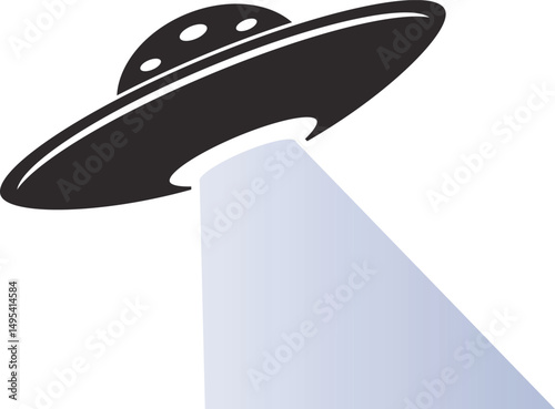 UFO with Light Beam for World UFO Day Design