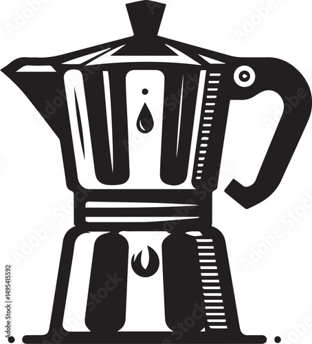 black coffee maker logo silhouette vector, coffee maker vector illustration