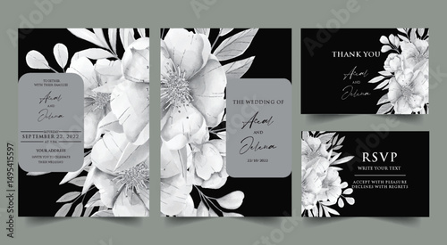 Quadro su tela Luxury wedding invitation card