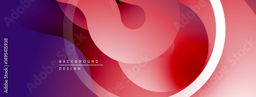 Abstract fluid shapes, vibrant reds, purples, whites blend. Modern design, smooth gradients create dynamic visual impact.