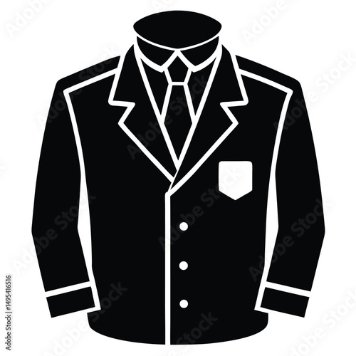 security guard element isolated uniform on white background