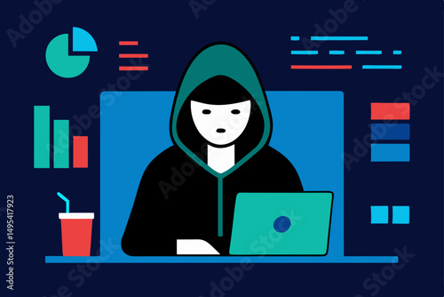 business woman working on laptop