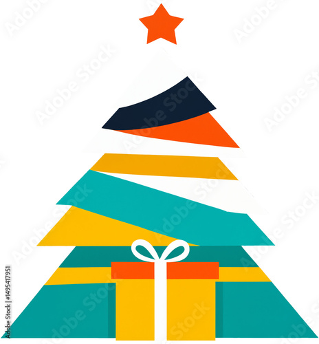 christmas tree with colorfu...