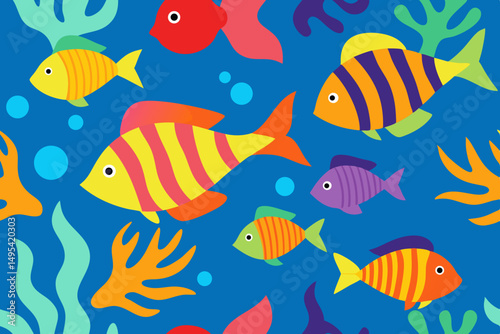 seamless pattern with fishes