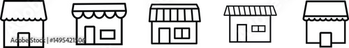 shop store icon symbol, online shopping marketplace icons. vector icon shop building outline style. editable stroke

