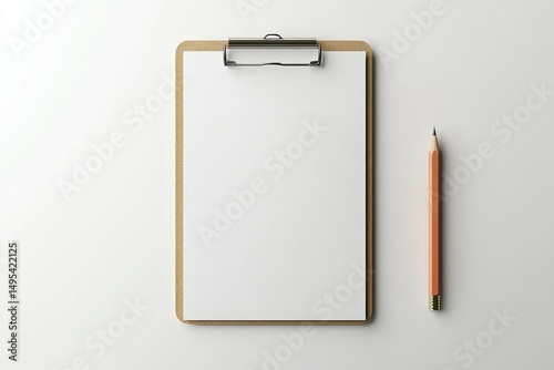 Blank clipboard with pencil