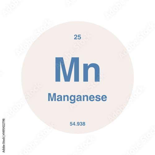 manganese periodic vector isolated on transparent background