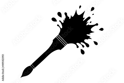 vector illustration of brush and ink splashes
