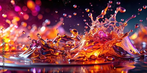 Vibrant Liquid Splash Abstract Art Photography
