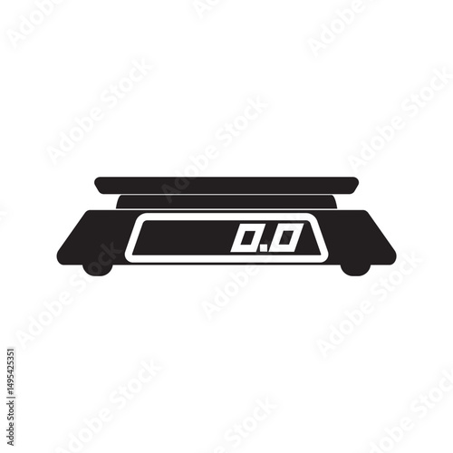 Digital Scales Icon, Silhouette Vector Design