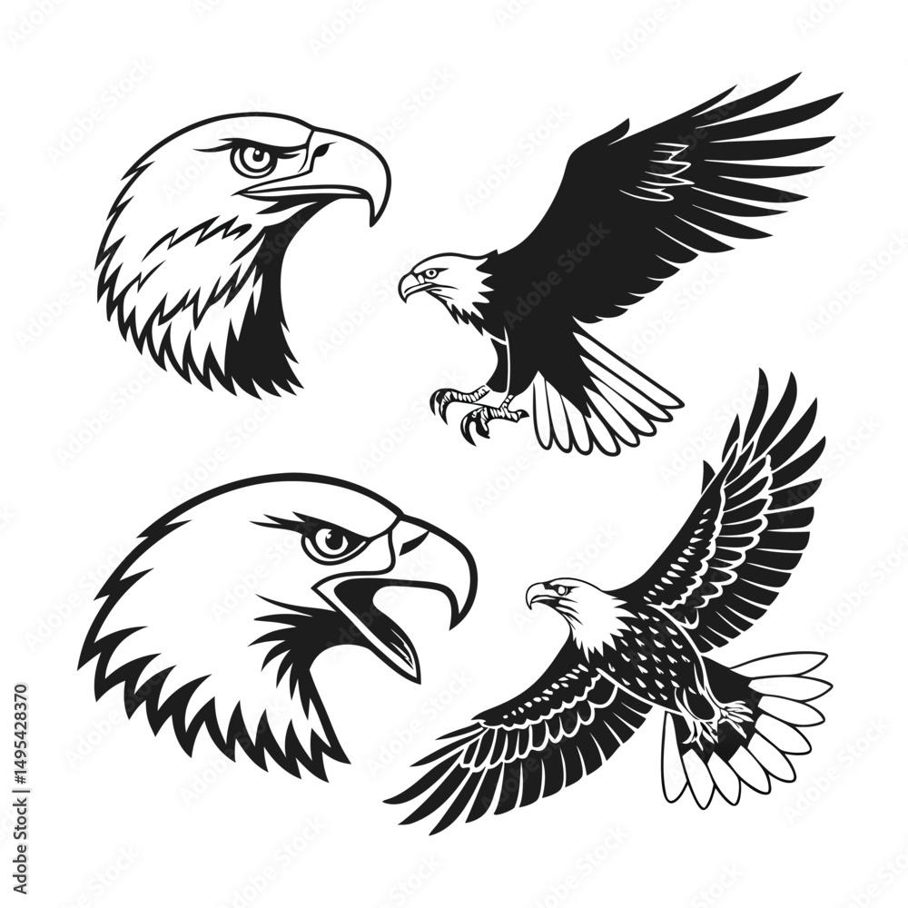 Obraz premium Egal black and white vector