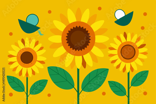 vector illustration of sunflowers