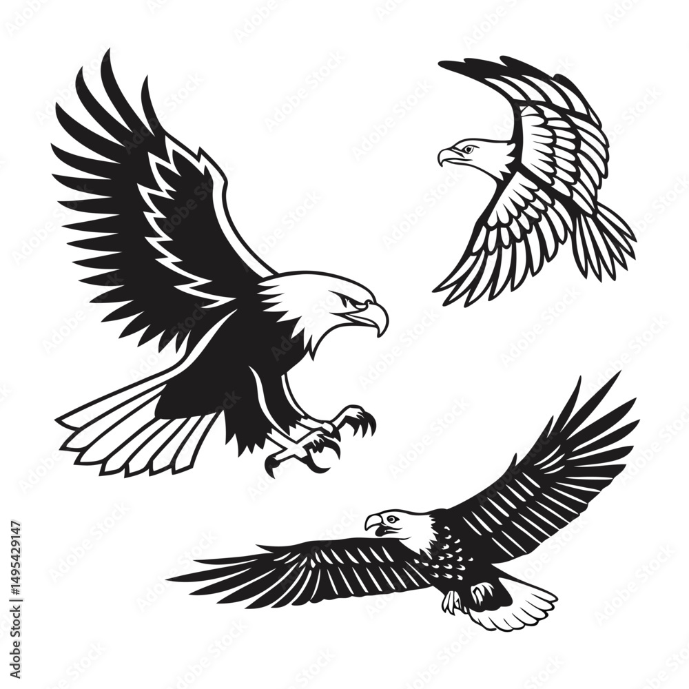 Obraz premium Egal black and white vector