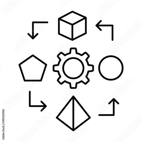 Adaptability thinline icon, vector, pixel perfect, illustrator file 
  