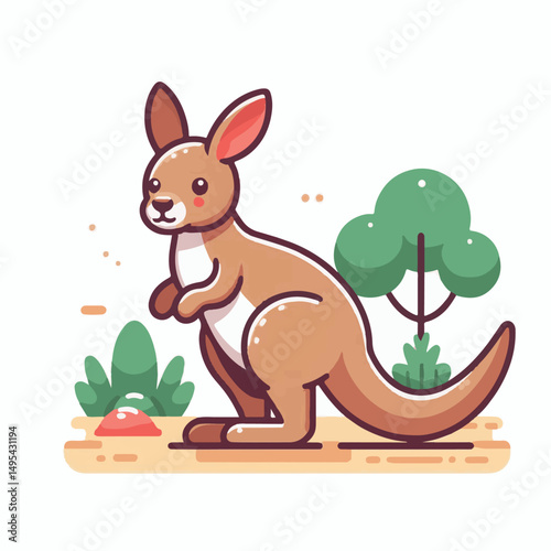 australia, kangaroo, animal, australian, wildlife, mammal, nature, marsupial, cute, wild, pouch, baby, brown, joey, illustration, aussie, fauna, wallaby, vector, wilderness, outback, native, isolated,